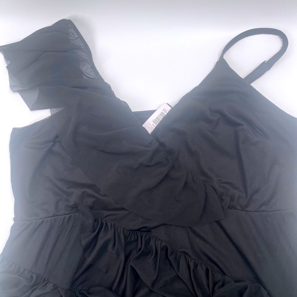 Torid Midi Mesh Ruffle Surplice Asymmetrical Dress x3 3X 22-24 cocktail party - Picture 8 of 8